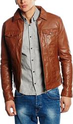 Leren Jas Chyston Lelio Cognac Medium, Nooit Gedragen, Bruin, Maat 48/50 (M), Chyston, Nieuw