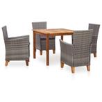 Tuinset Eethoek Laren polyrattan 90x90cm met 4 stoelen, Tuin en Terras, 4 zitplaatsen, Verzenden, Nieuw, Wicker