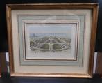 Gravure of litho van een park in Brussel - 22 x 26 cm, Ophalen of Verzenden