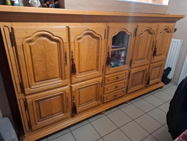 Eiken eetplaats, Maison & Meubles, Armoires | Dressoirs, Utilisé, 200 cm ou plus, 50 à 75 cm, Avec tiroir(s), Avec porte(s), Chêne