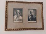 ingelijste foto's Koning Leopold III en Koningin Astrid, Ophalen of Verzenden, Gebruikt, Overige typen