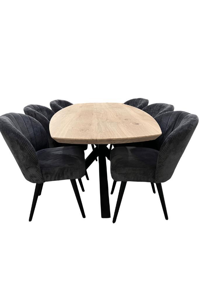 Deens ovale eettafel 240 Eikenhout, Huis en Inrichting, Tafels | Eettafels, Nieuw, 100 tot 150 cm, 200 cm of meer, Vijf personen of meer