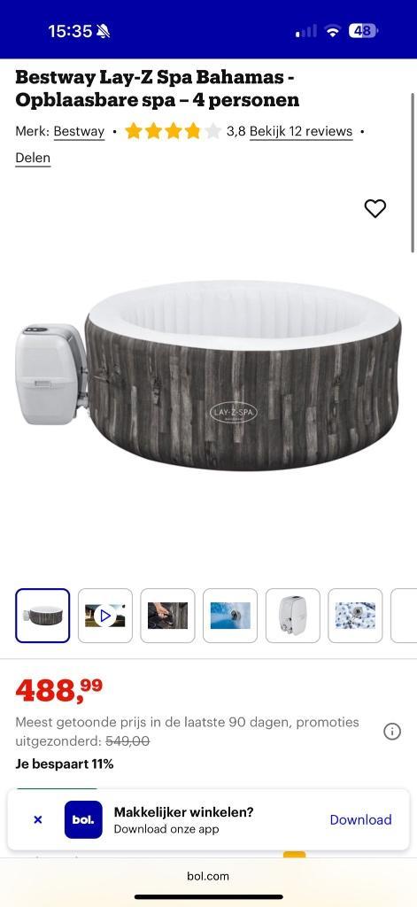 Jacuzzi Lay-Y Spa Bahamas nouveau, Jardin & Terrasse, Bains à remous et Spas, Neuf, Gonflable, Couverture, Filtre, Pompe, Enlèvement