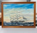 H W Hackett 1971 olieverf kunst Golden Fleece Merchant Ship, Ophalen of Verzenden