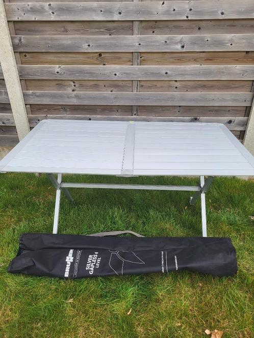 BRUNNER ALUMINIUM KAMPEERTAFEL MET DRAAGTAS, Caravans en Kamperen, Kampeeraccessoires, Gebruikt, Ophalen