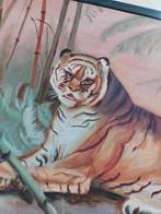 Jaren 70 tijger schilderij, Antiek en Kunst, Ophalen of Verzenden