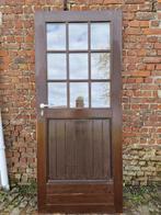 buitendeur in meranti en glas, Doe-het-zelf en Bouw, Deuren en Vliegenramen, Ophalen, Gebruikt, 80 tot 100 cm, Buitendeur