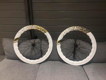 Carbon wielen Disc Sram XDR body White/Gold beschikbaar voor biedingen