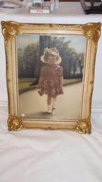Oude lijst kader met ingekleurde oude foto klein meisje, Huis en Inrichting, Woonaccessoires | Lijsten, Minder dan 50 cm, Minder dan 50 cm