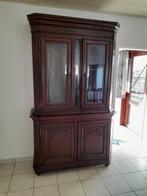 Antieke vitrinekast en tafel met 6 stoelen, Huis en Inrichting, Kasten | Buffetkasten, Ophalen