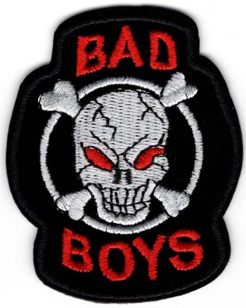Bad Boys Skull stoffen opstrijk patch embleem, Motoren, Accessoires | Stickers, Verzenden