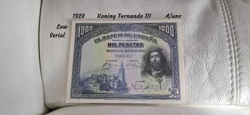 Spanje - 1000 Pesetas 1928 - A/Unc beschikbaar voor biedingen