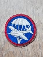 US WW2  Paratrooper cap patch whiteback Bomber variant, Ophalen of Verzenden
