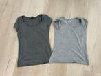 2 T-shirts H&M - grijs, Kleding | Dames, T-shirts, Ophalen, H&M, Zo goed als nieuw, Korte mouw