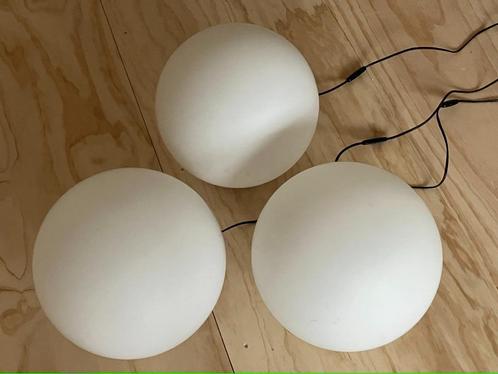 Vloerlamp - wit - 3 stuks, Huis en Inrichting, Lampen | Vloerlampen, Gebruikt, Minder dan 100 cm, Glas, Metaal, Ophalen