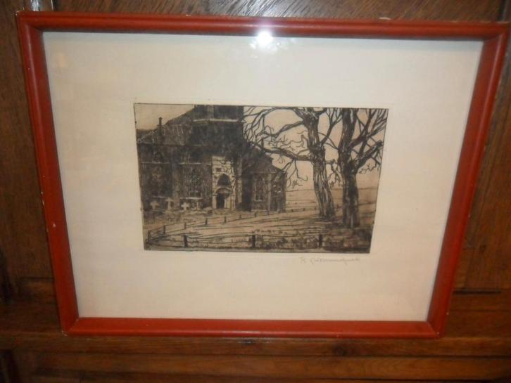 Eau forte de Robert Crommelynck (Liège, 1895 - 1968), Antiquités & Art, Art | Eaux-fortes & Gravures, Enlèvement ou Envoi