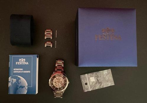 FESTINA „Automatic” horloge van grijs staal, Handtassen en Accessoires, Horloges | Heren, Nieuw, Polshorloge, Overige merken, Staal