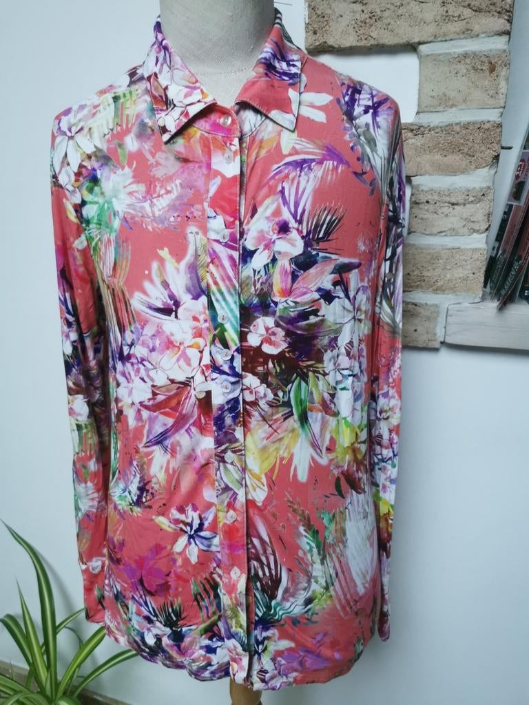 Magnifique chemisier fleuri par Gerry Weber, Enlèvement ou Envoi, Comme neuf, Taille 42/44 (L)
