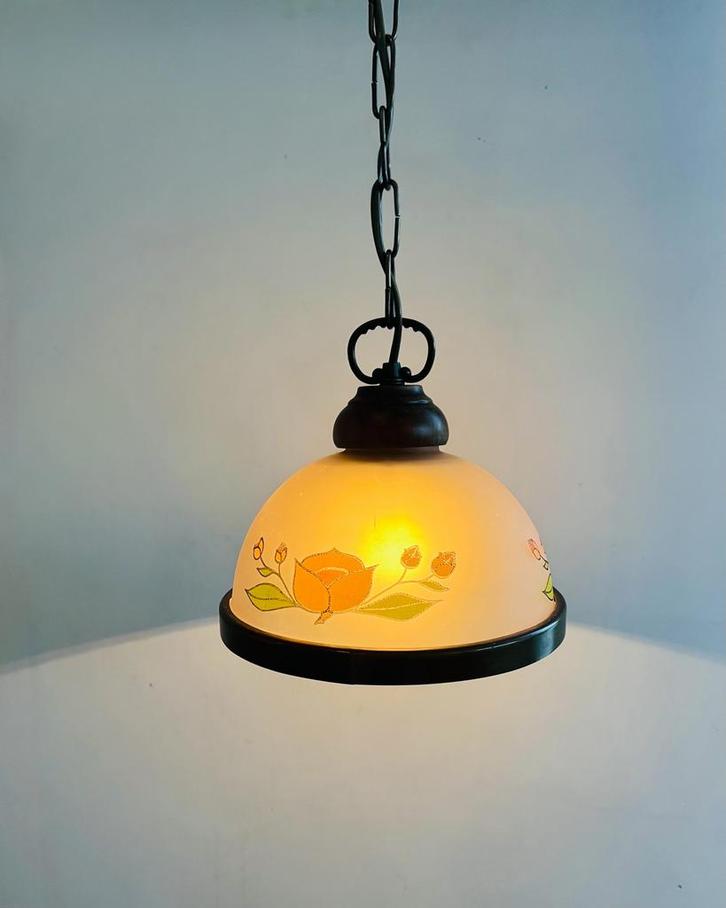 2 oude glazen lampen, Huis en Inrichting, Lampen | Hanglampen, Zo goed als nieuw, Ophalen of Verzenden