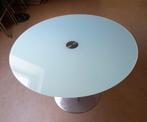 TULIP TAFEL GLAS, Huis en Inrichting, Tafels | Bijzettafels, Ophalen, Zo goed als nieuw, Glas