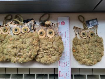 Kerstversiering PTMD : 6 uilen en 3 blaadjes beschikbaar voor biedingen