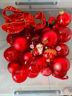 Grande boîte de boules de Noël rouges, Divers, Noël, Comme neuf, Enlèvement ou Envoi