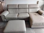 Complete hoekzetel taupe met voetenbank., Ophalen, Gebruikt