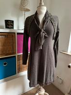 Robe marron en laine et voile. Taille 38., Taille 36 (S), Comme neuf, Brun, Longueur genou