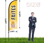 Friet Veer Vlag |  Met Paalset | Buiten Reclame | Nieuw, -, Verzenden, -, Nieuw