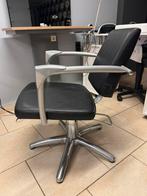 Kapperstoel met pomp, Ophalen, Gebruikt, Zwart, Leer