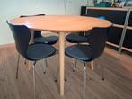 Ronde houten tafel 120cm eikenfineer, Huis en Inrichting, Ophalen