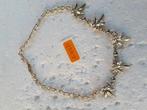 fancy choker collier 43 cm goud en 5 blaadjes C43D, Handtassen en Accessoires, Kettingen, Ophalen of Verzenden, Nieuw, Goud, Kunststof