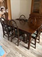 Table de salle à manger, Enlèvement, Comme neuf, Rotin fabrication belge, 4 à 6 chaises