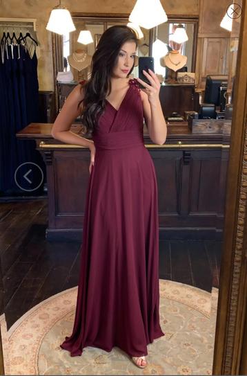 Eva & Lola Catch the bouquet dress - galajurk bordeaux beschikbaar voor biedingen