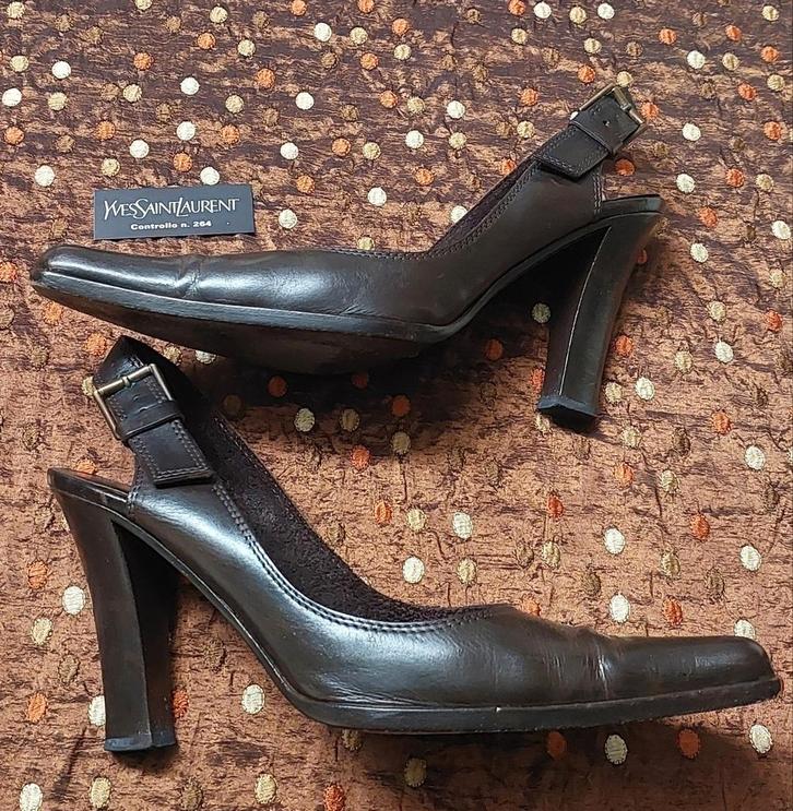 YSL 'Yves Saint Laurent' Lederen hoge hakken Maat 37.5 ZGAN, Kleding | Dames, Schoenen, Zo goed als nieuw, Schoenen met hoge hakken