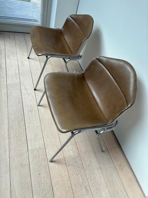 Chaises de salon/vintage, Maison & Meubles, Chaises, Utilisé, Deux, Synthétique, Cuir, Autres couleurs, Enlèvement