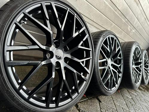 set Originele 20 inch Audi R8 4S Spyder V10 + zwarte velgen, Autos : Pièces & Accessoires, Pneus & Jantes, Pneus et Jantes, Pneus été