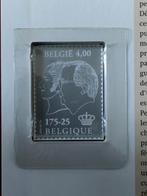 Verzilverde postzegel 175 jaar België in speciaal mapje, Ophalen, Postfris