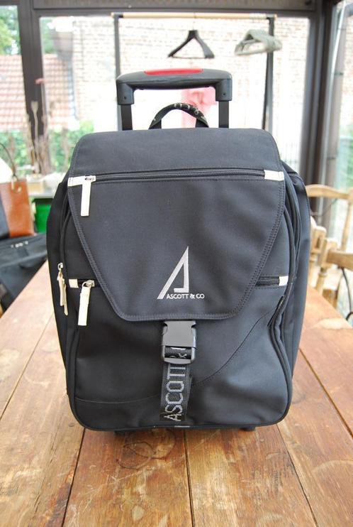 Ascott & co rugzak met wieltjes, Handtassen en Accessoires, Tassen | Reistassen en Weekendtassen, Zo goed als nieuw, Zwart, Minder dan 40 cm