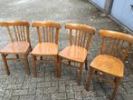 4 vintage stoelen hout, Antiek en Kunst, Ophalen