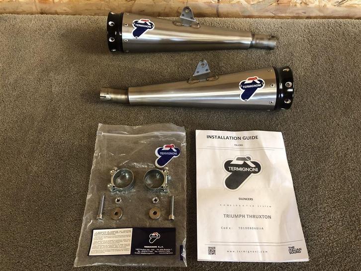 Termignoni uitlaten dempers Triumph Thruxton 1200 2016-2020, Motoren, Onderdelen | Overige, Gebruikt, Verzenden