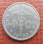 1933 Bon pour 50 centimes, Timbres & Monnaies, Monnaies | Belgique, Enlèvement ou Envoi, Métal, Monnaie en vrac