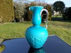 Fiorentina vintage turquoise opaline vaas, Ophalen of Verzenden