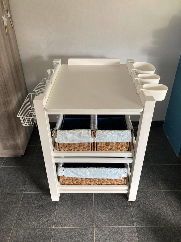 Verzorgingstafel met opbergmanden, Kinderen en Baby's, Kinderkamer | Commodes en Kasten, Gebruikt, Ophalen