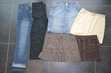 Pantalons/jeans/jupes 36+38 (classique, court, baggy, slim) beschikbaar voor biedingen