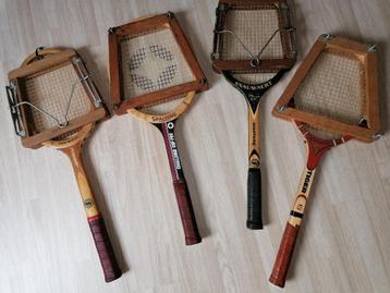 retro houten tennis rackets beschikbaar voor biedingen
