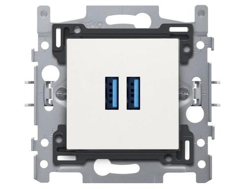 Prise encastrable Niko sans terre 2 port USB, Doe-het-zelf en Bouw, Elektriciteit en Kabels, Nieuw, Schakelaar, Ophalen
