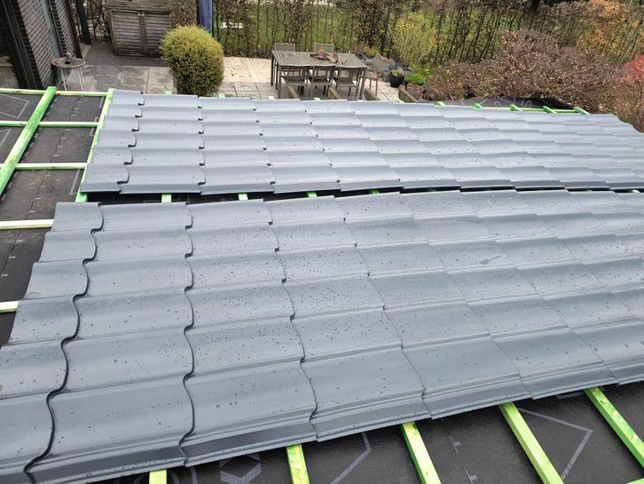 dakpanplaat antraciet NIEUW, Doe-het-zelf en Bouw, Dakpannen en Dakbedekking, Nieuw, Dakplaat of Dakpanplaat, Metaal, Grijs, 15 m² of meer