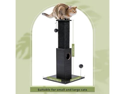 Nieuwe zwarte PAWZ kattenkrabpaal. (75cm), Animaux & Accessoires, Meubles griffoirs pour chats, Neuf, Griffoir, Enlèvement ou Envoi