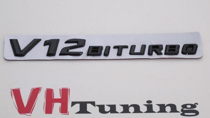 Mercedes AMG V12 Biturbo 3D logo zelfklevend 20 cm, Auto diversen, Tuning en Styling, Ophalen